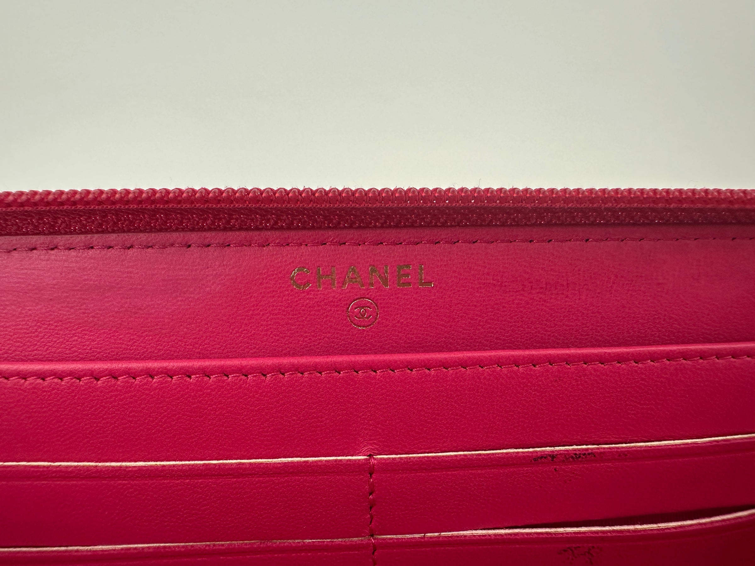 Boy Pink Quilted Lambskin Zip Around Wallet