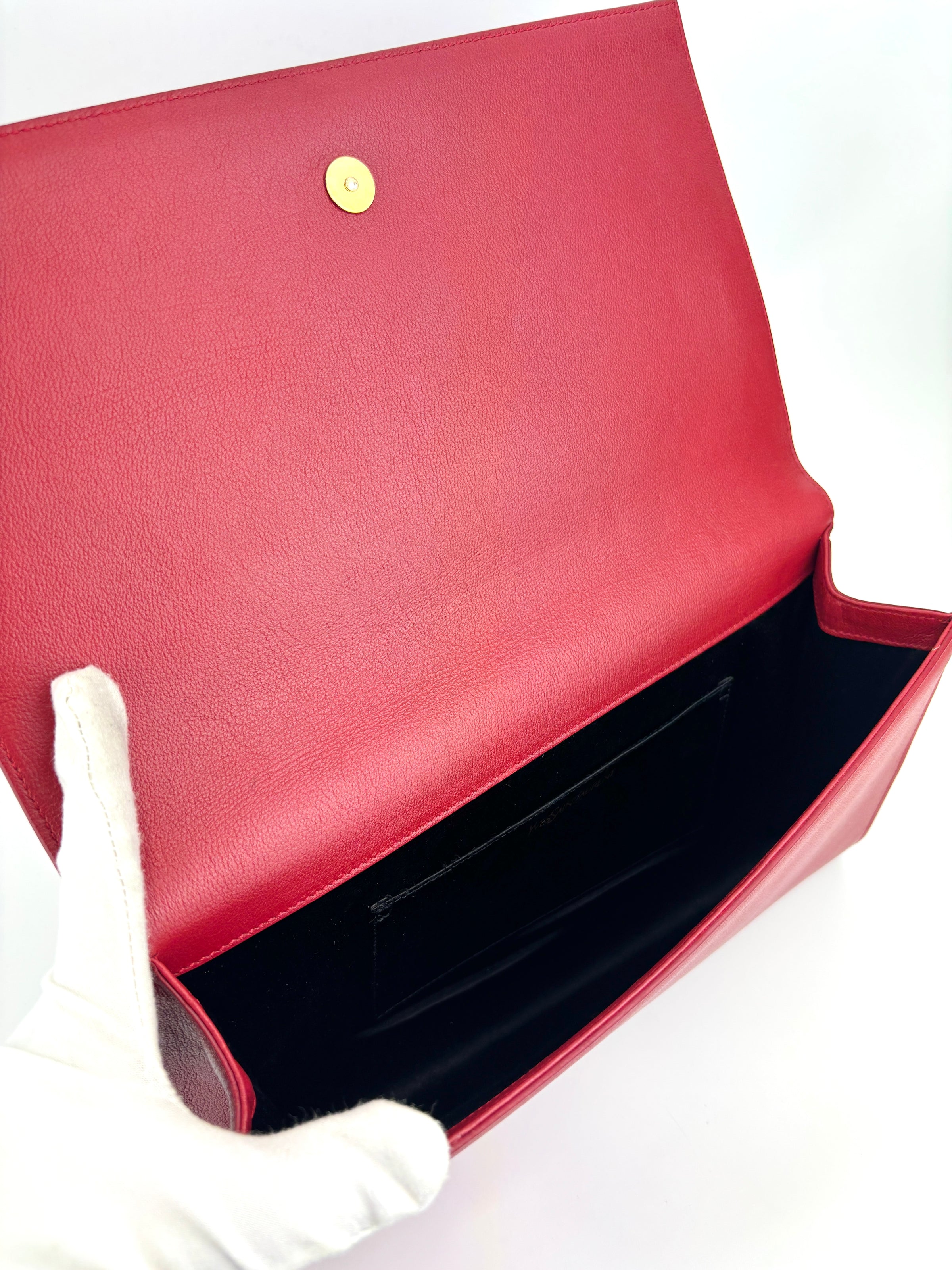 Large Belle De Jour Clutch Red Calfskin