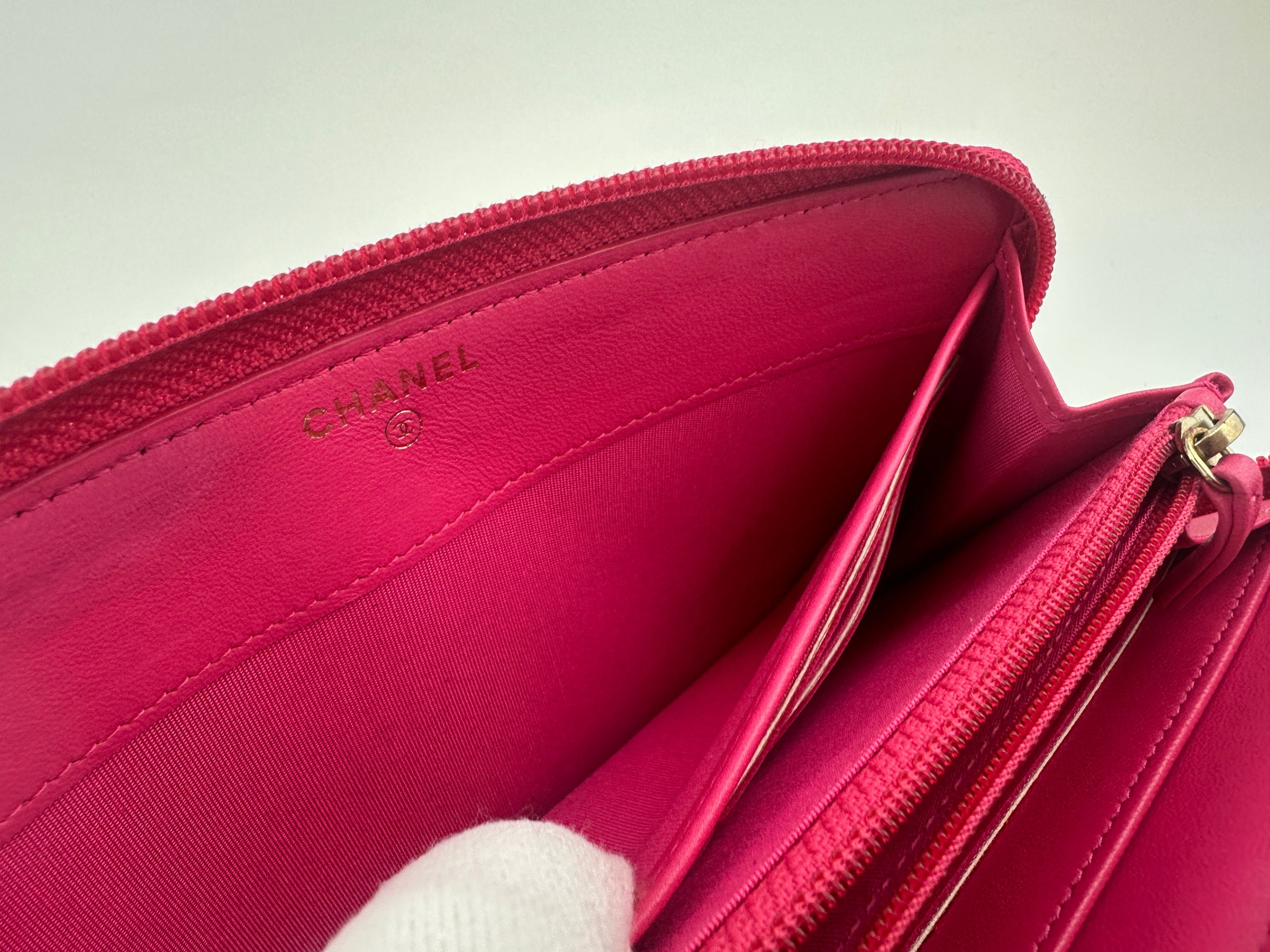 Boy Pink Quilted Lambskin Zip Around Wallet