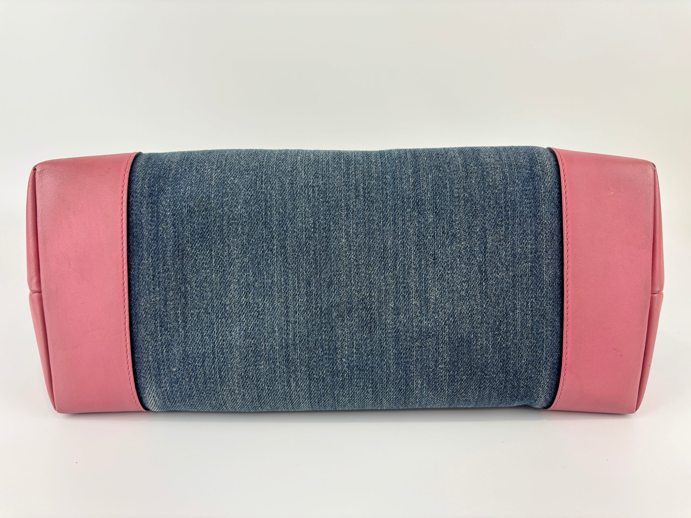 Craft Denim Tote Bag in Blue / Pink