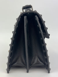 Rockstud Leather Box Bag in Black