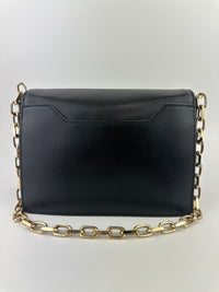 La Medusa Black Leather Chain Crossbody Bag