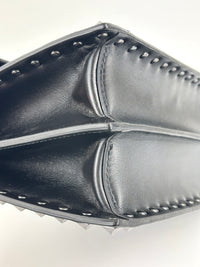 Rockstud Leather Box Bag in Black