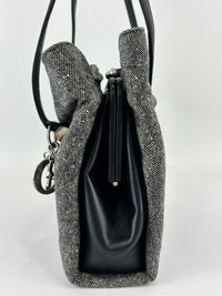 Vintage Marl Wool Shoulder Tote in Grey