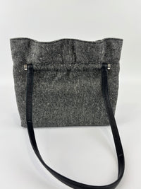 Vintage Marl Wool Shoulder Tote in Grey