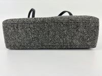 Vintage Marl Wool Shoulder Tote in Grey