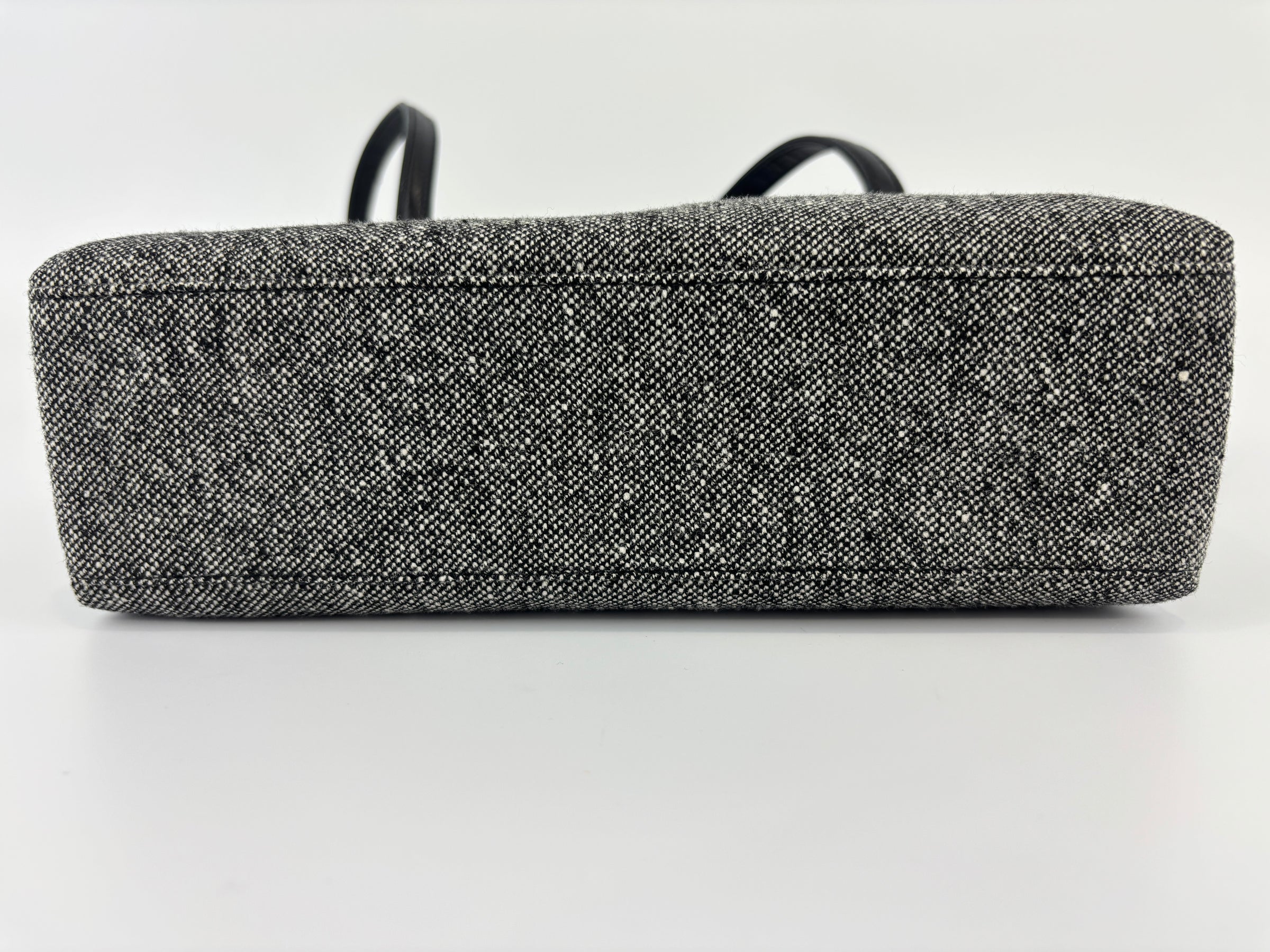 Vintage Marl Wool Shoulder Tote in Grey