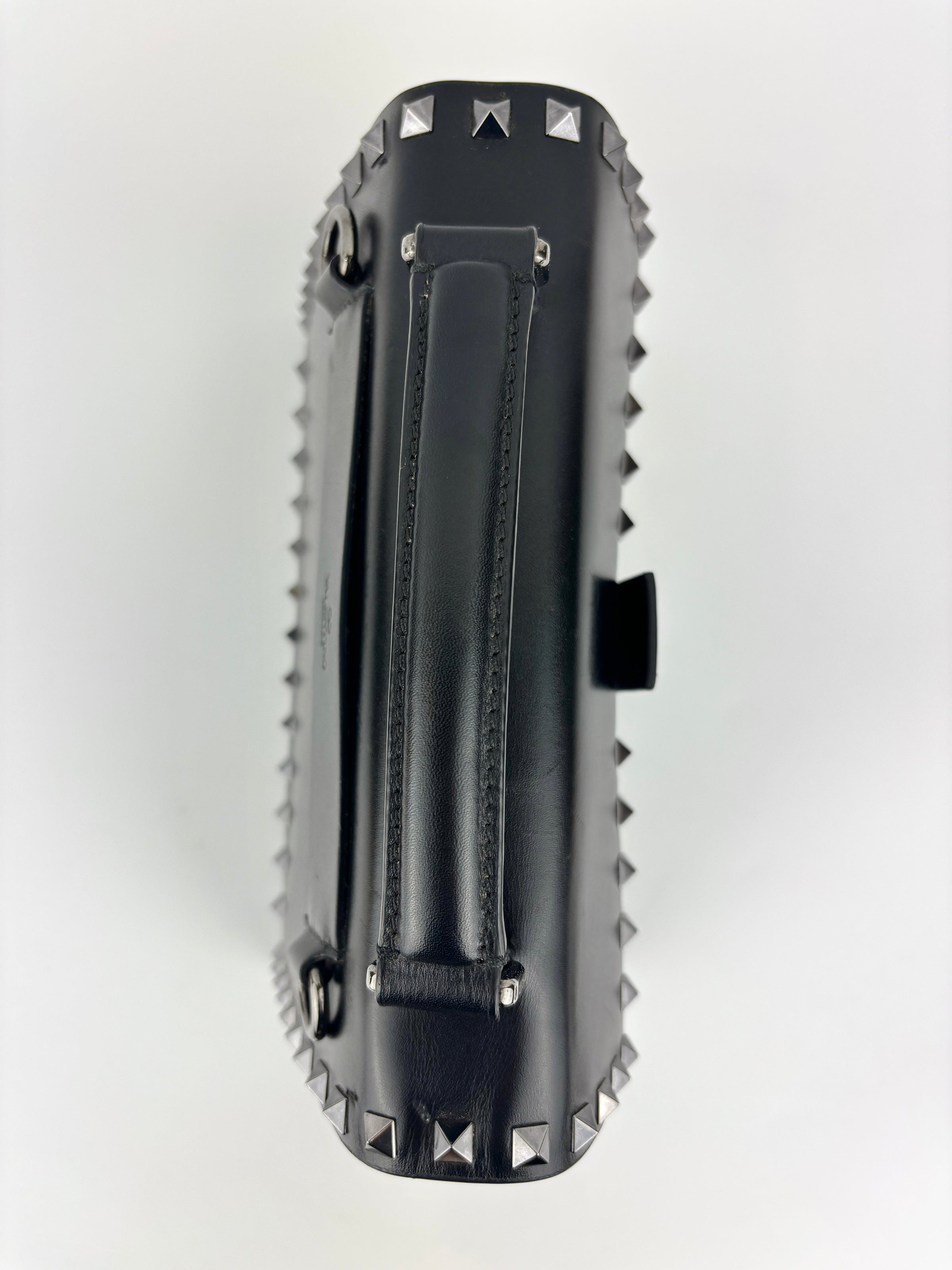 Rockstud Leather Box Bag in Black