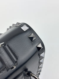 Rockstud Leather Box Bag in Black