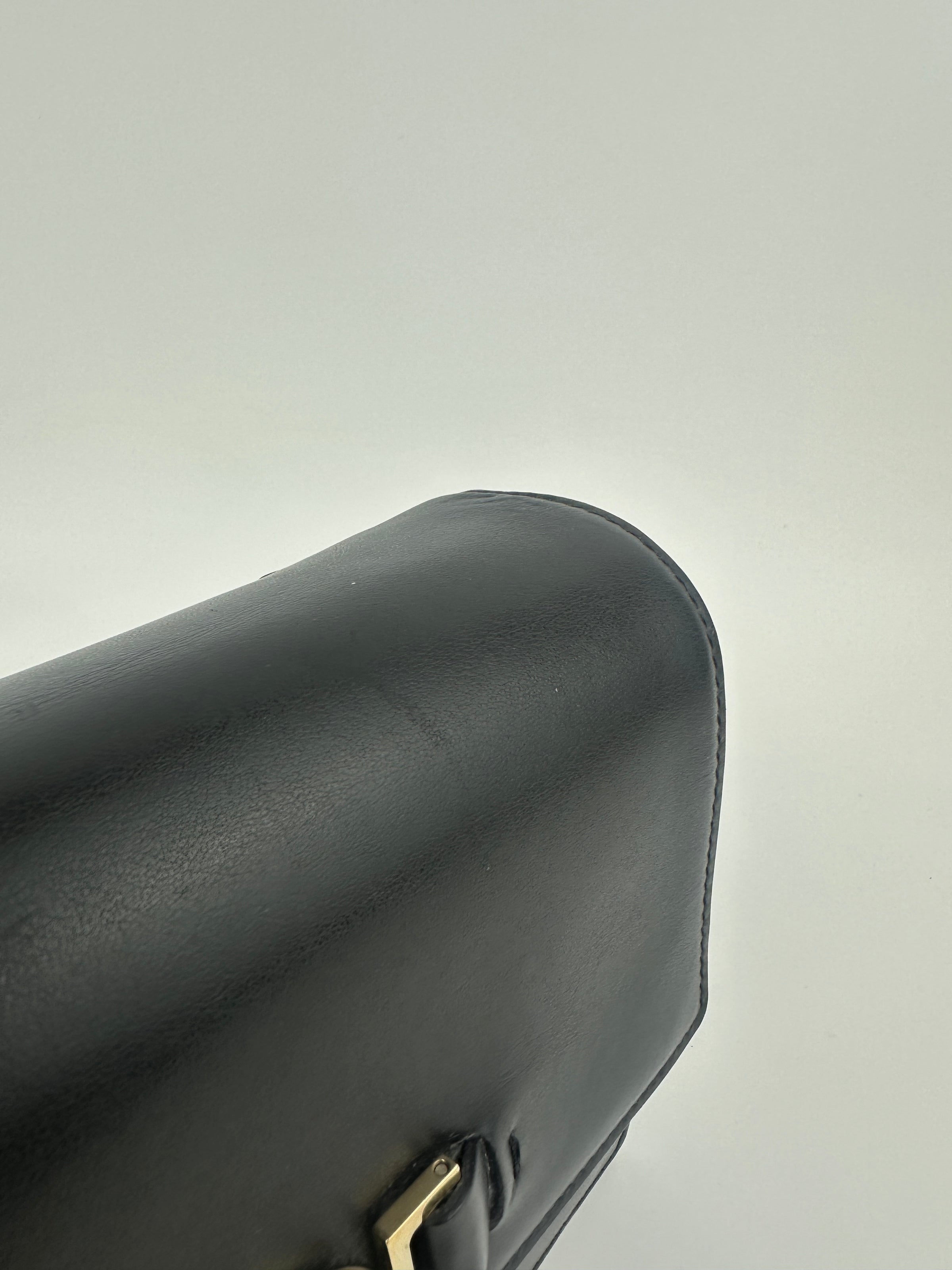 La Medusa Black Leather Chain Crossbody Bag