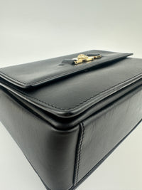 La Medusa Black Leather Chain Crossbody Bag