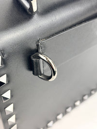 Rockstud Leather Box Bag in Black