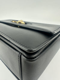 La Medusa Black Leather Chain Crossbody Bag