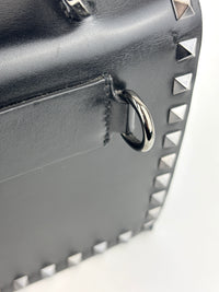 Rockstud Leather Box Bag in Black