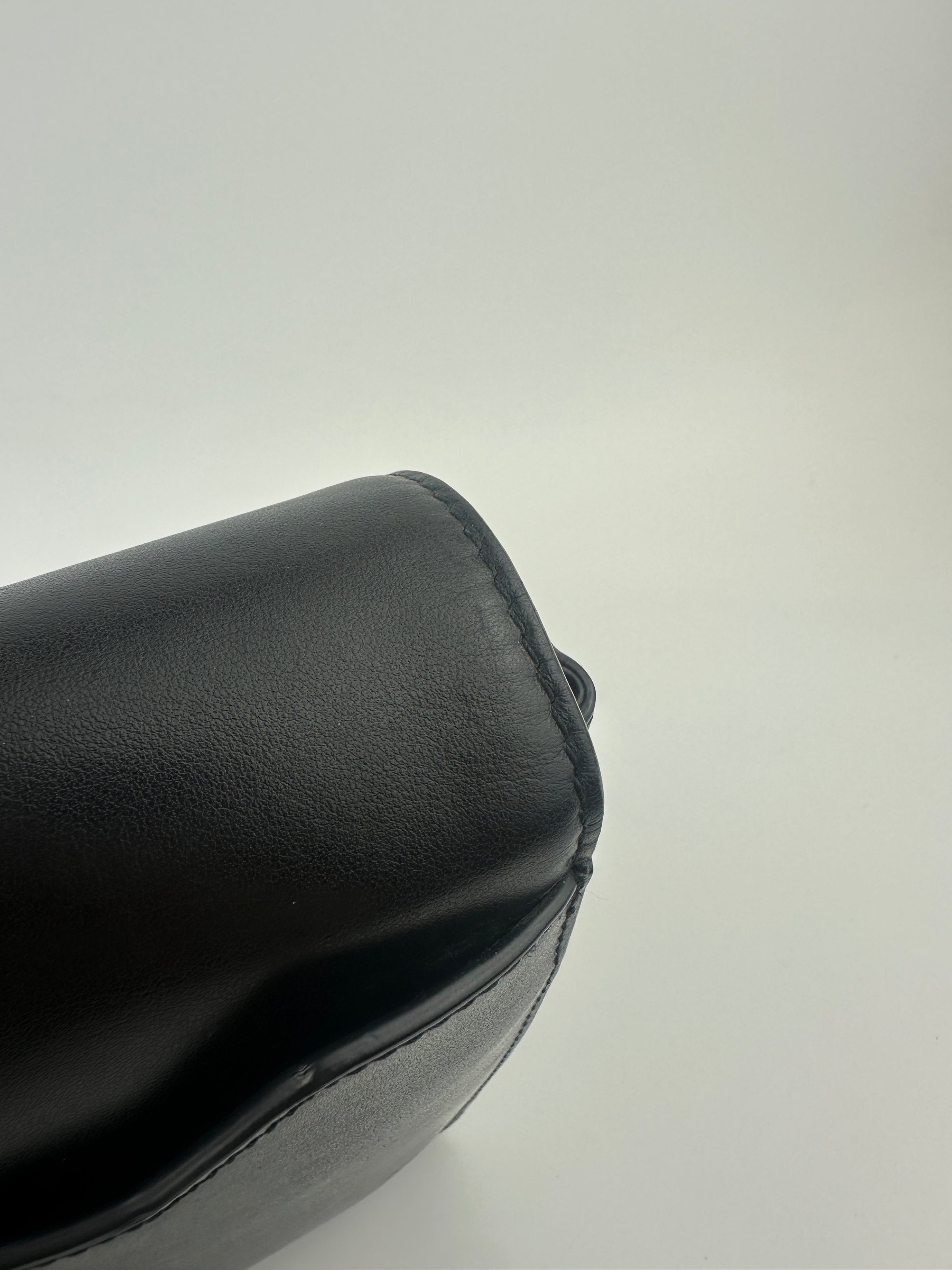 La Medusa Black Leather Chain Crossbody Bag