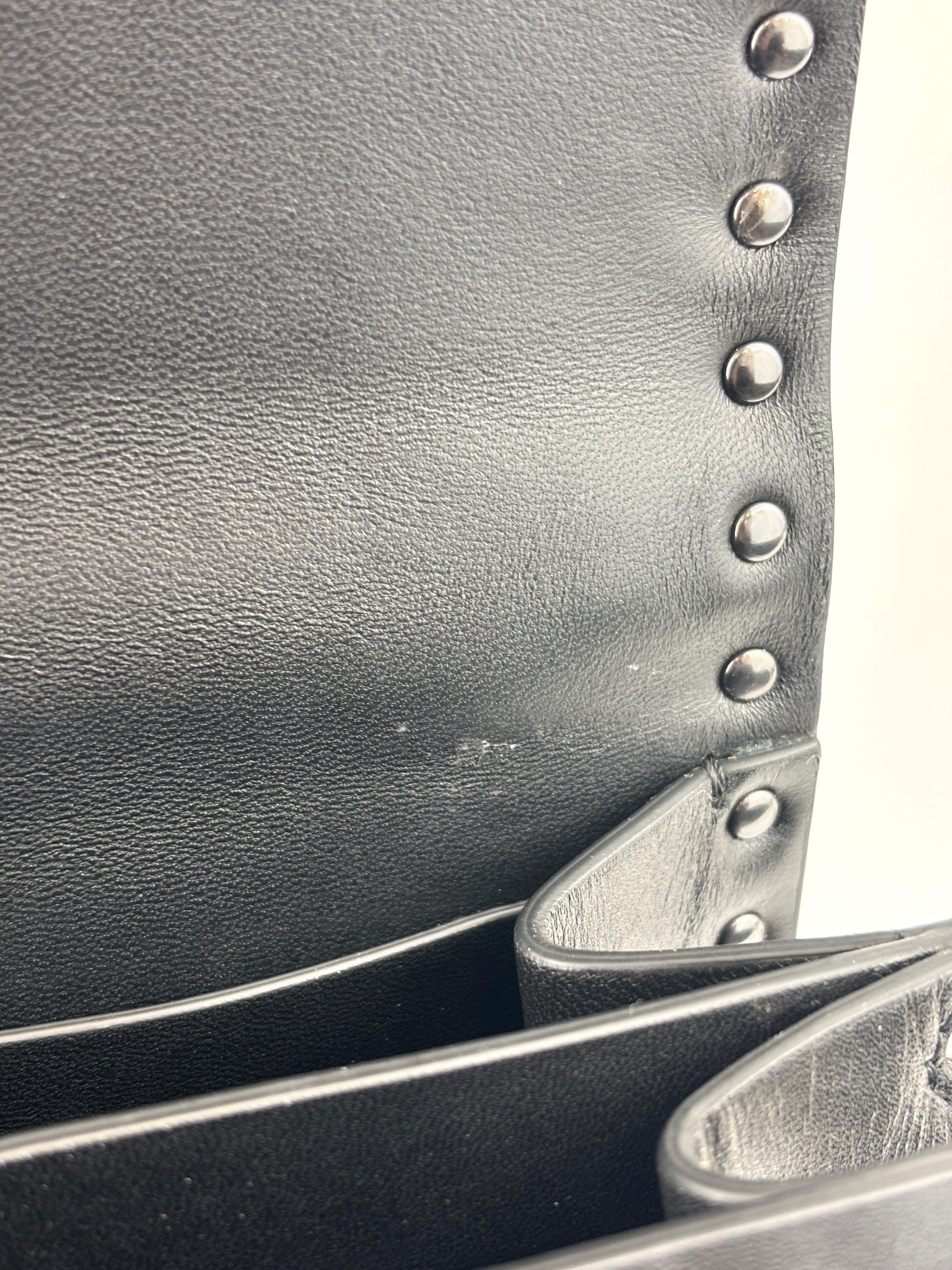 Rockstud Leather Box Bag in Black