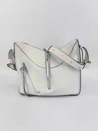 Small Hammock Bag in White Soft Grained Calfskin