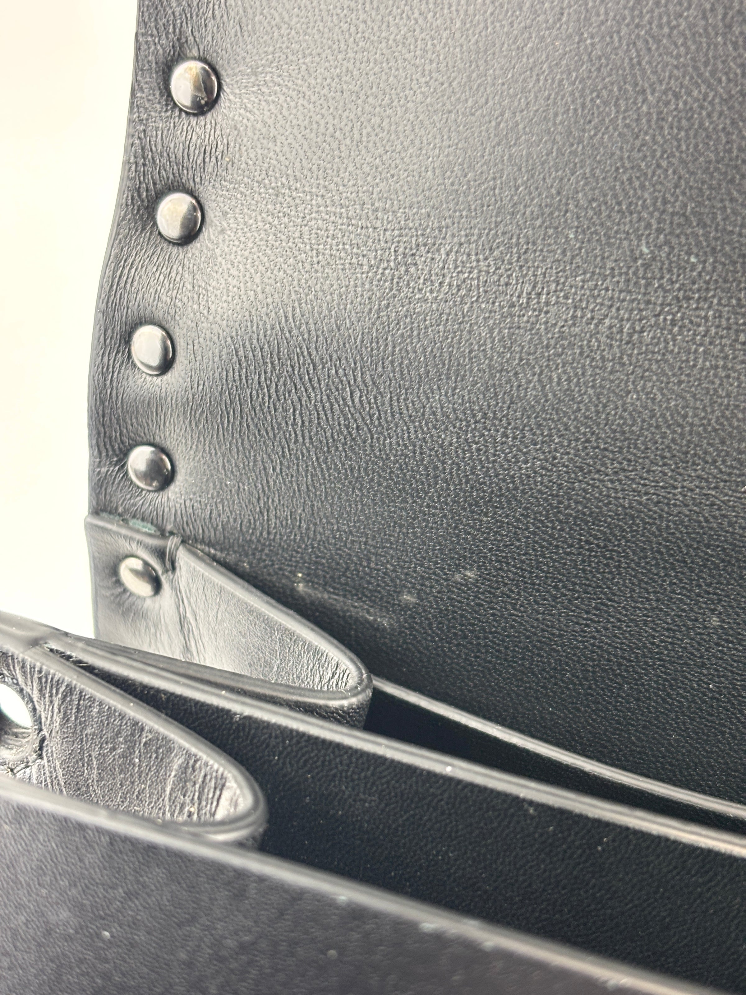 Rockstud Leather Box Bag in Black