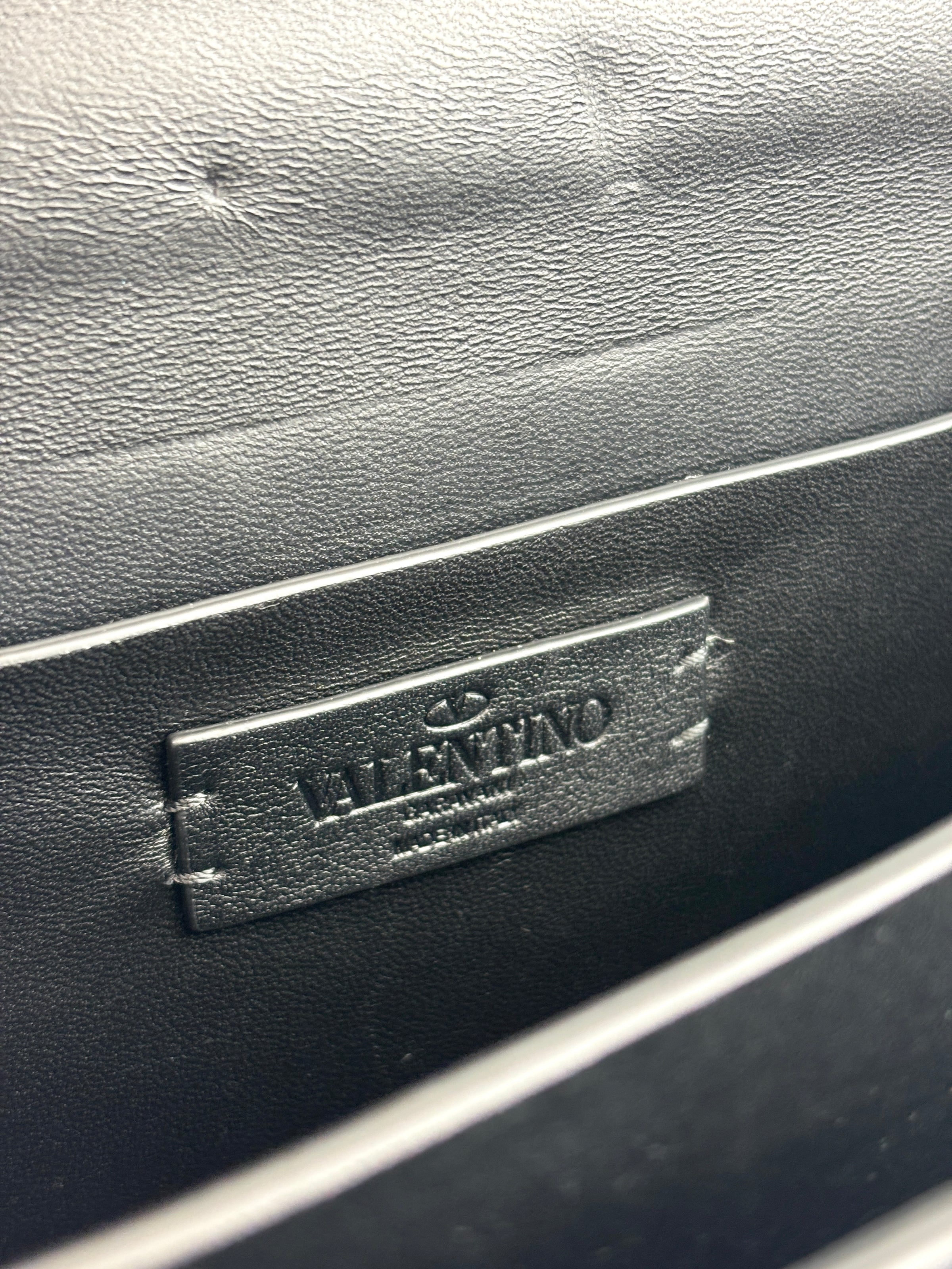 Rockstud Leather Box Bag in Black