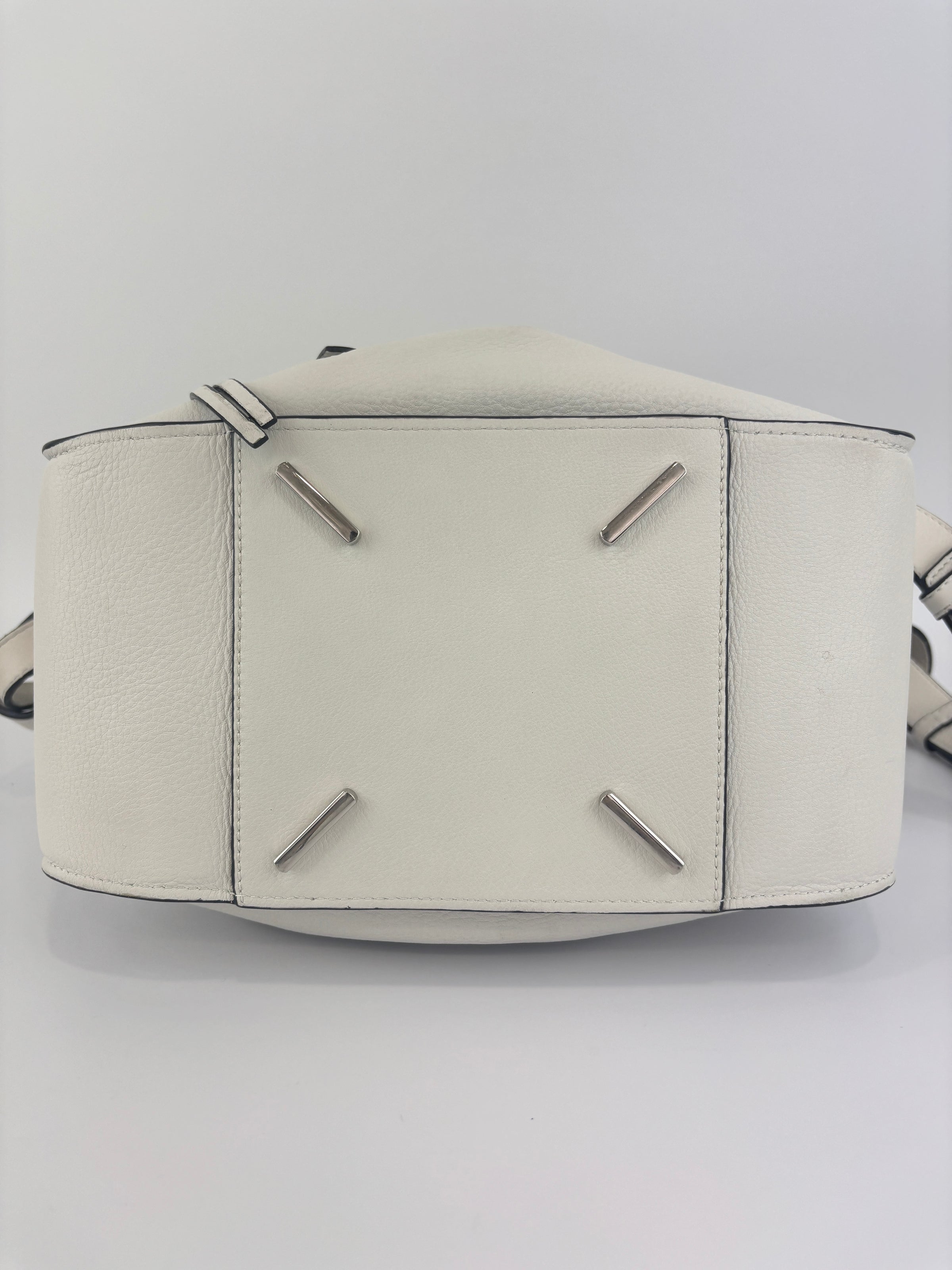 Small Hammock Bag in White Soft Grained Calfskin