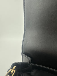 La Medusa Black Leather Chain Crossbody Bag