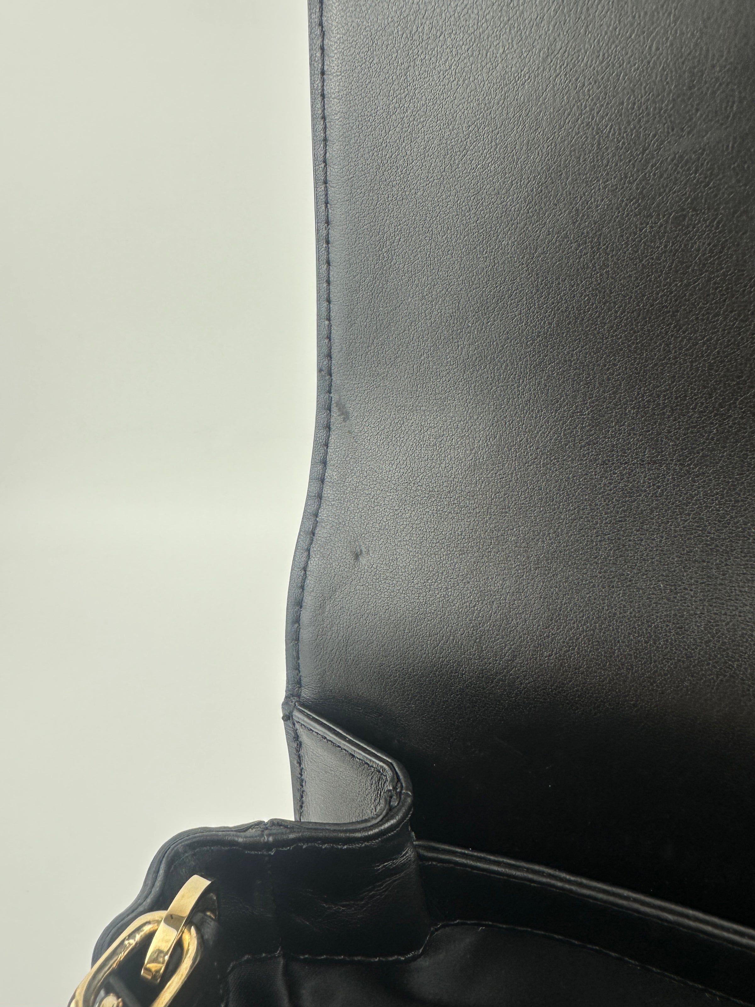 La Medusa Black Leather Chain Crossbody Bag