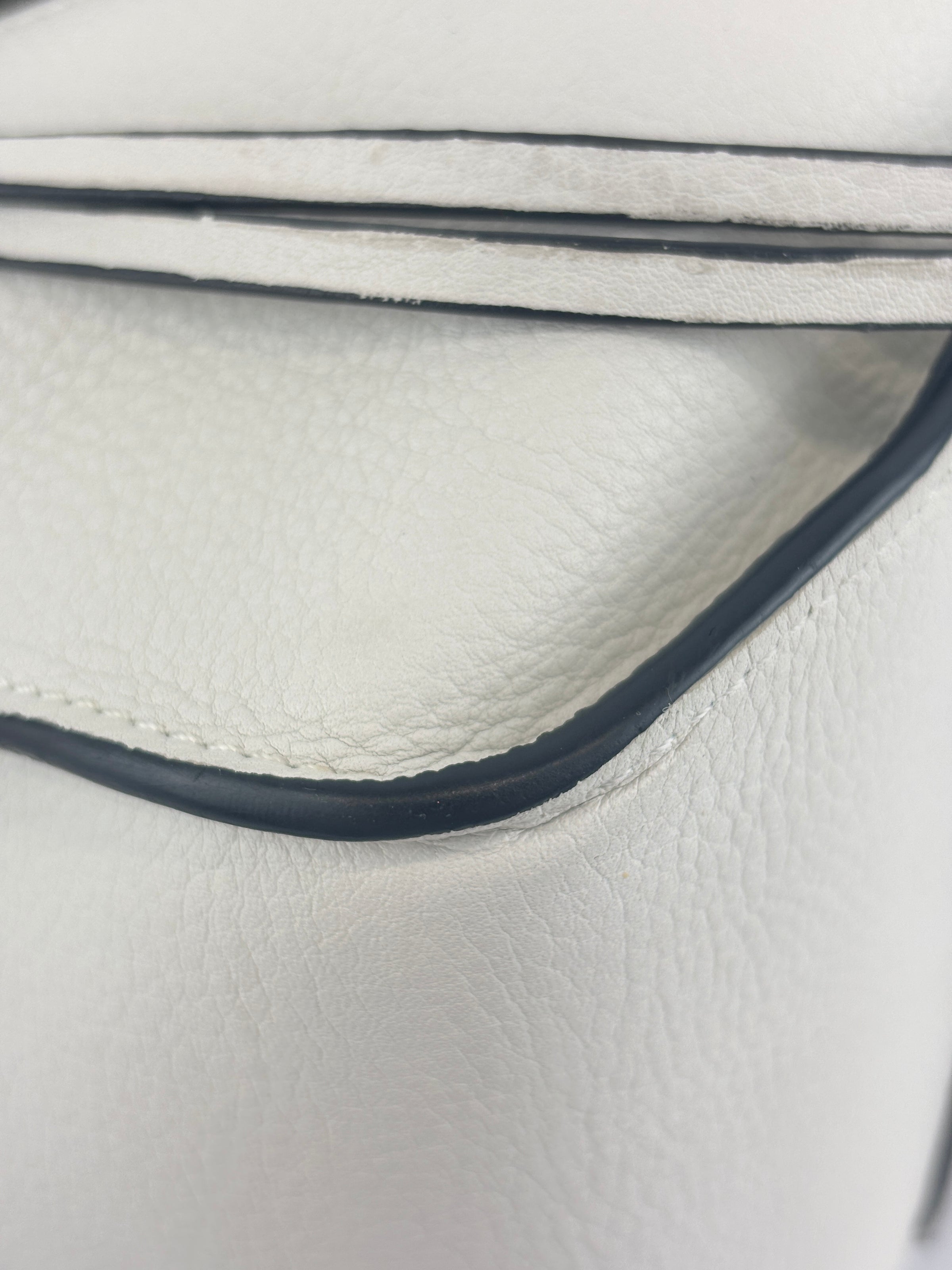 Small Hammock Bag in White Soft Grained Calfskin