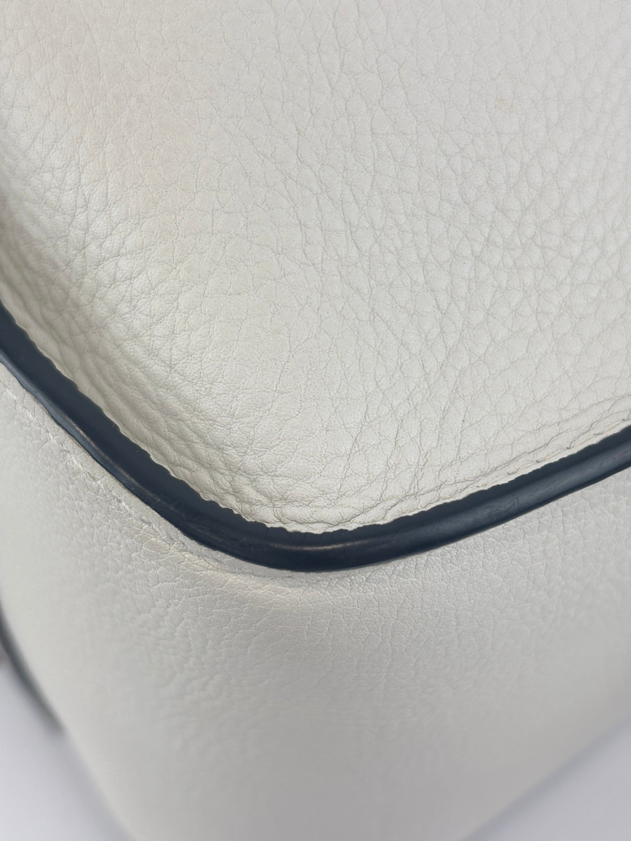Small Hammock Bag in White Soft Grained Calfskin