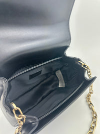 La Medusa Black Leather Chain Crossbody Bag