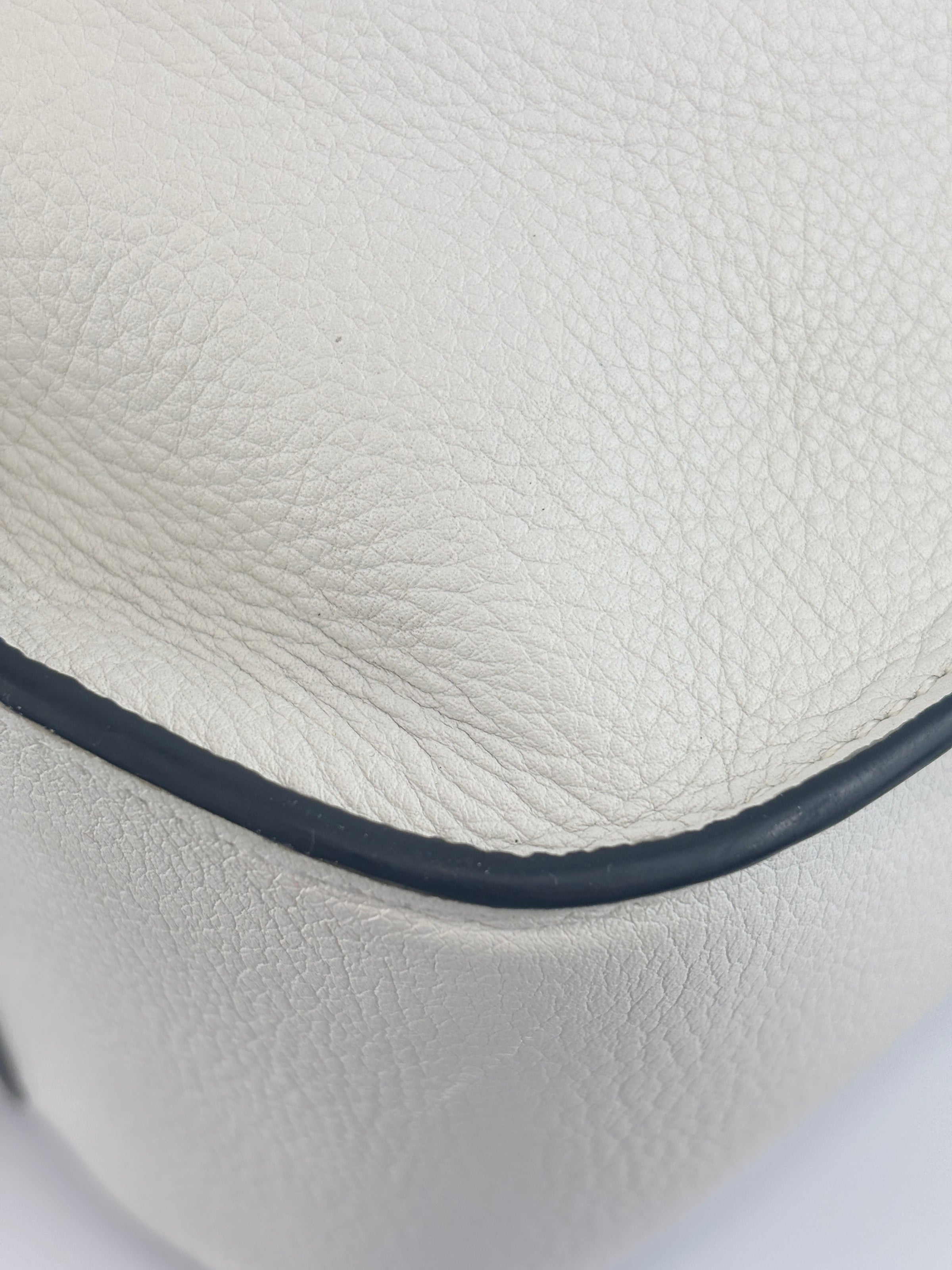 Small Hammock Bag in White Soft Grained Calfskin