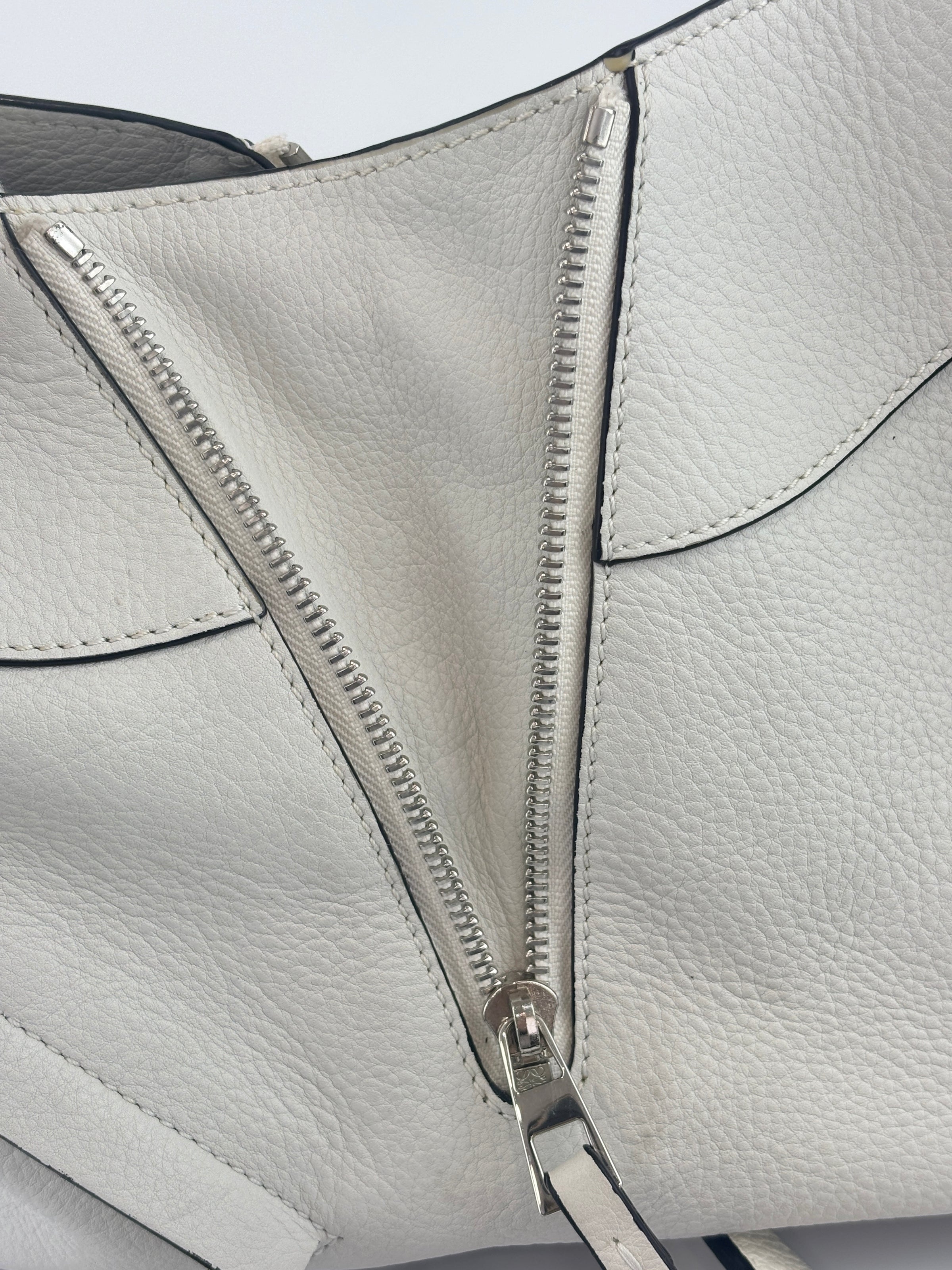 Small Hammock Bag in White Soft Grained Calfskin