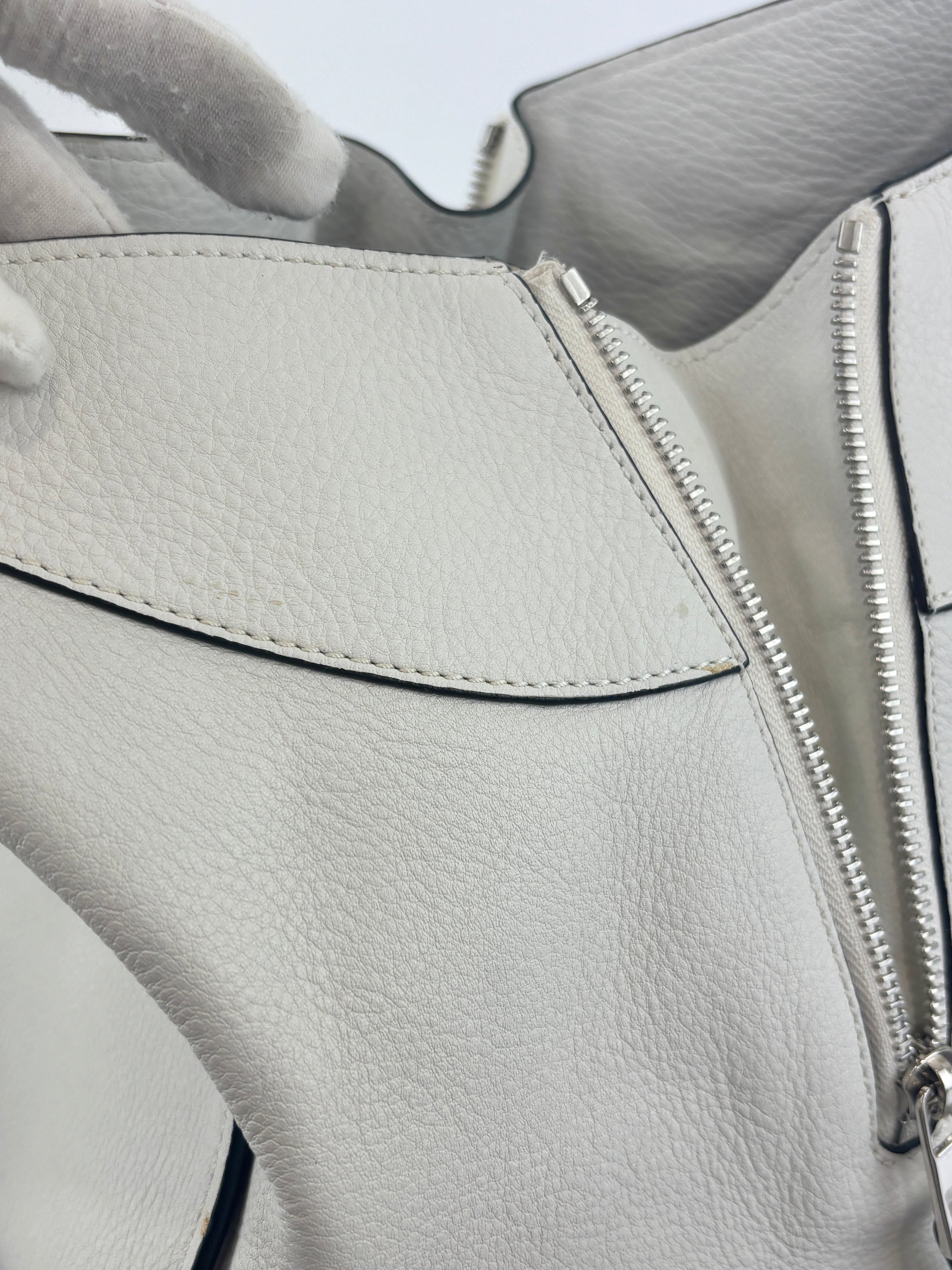 Small Hammock Bag in White Soft Grained Calfskin