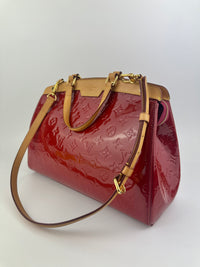 Brea MM Cerise Monogram Vernis Bag