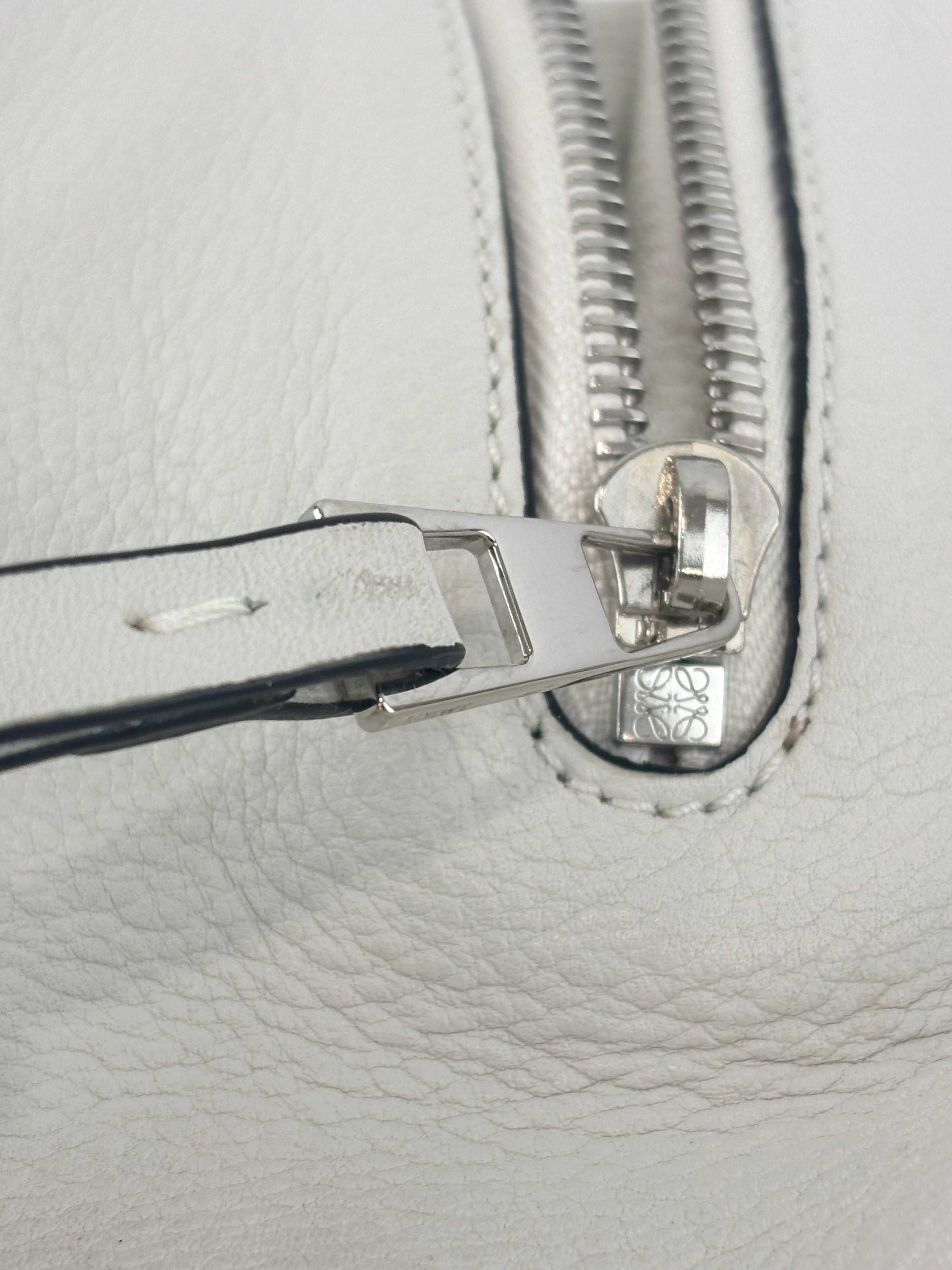 Small Hammock Bag in White Soft Grained Calfskin