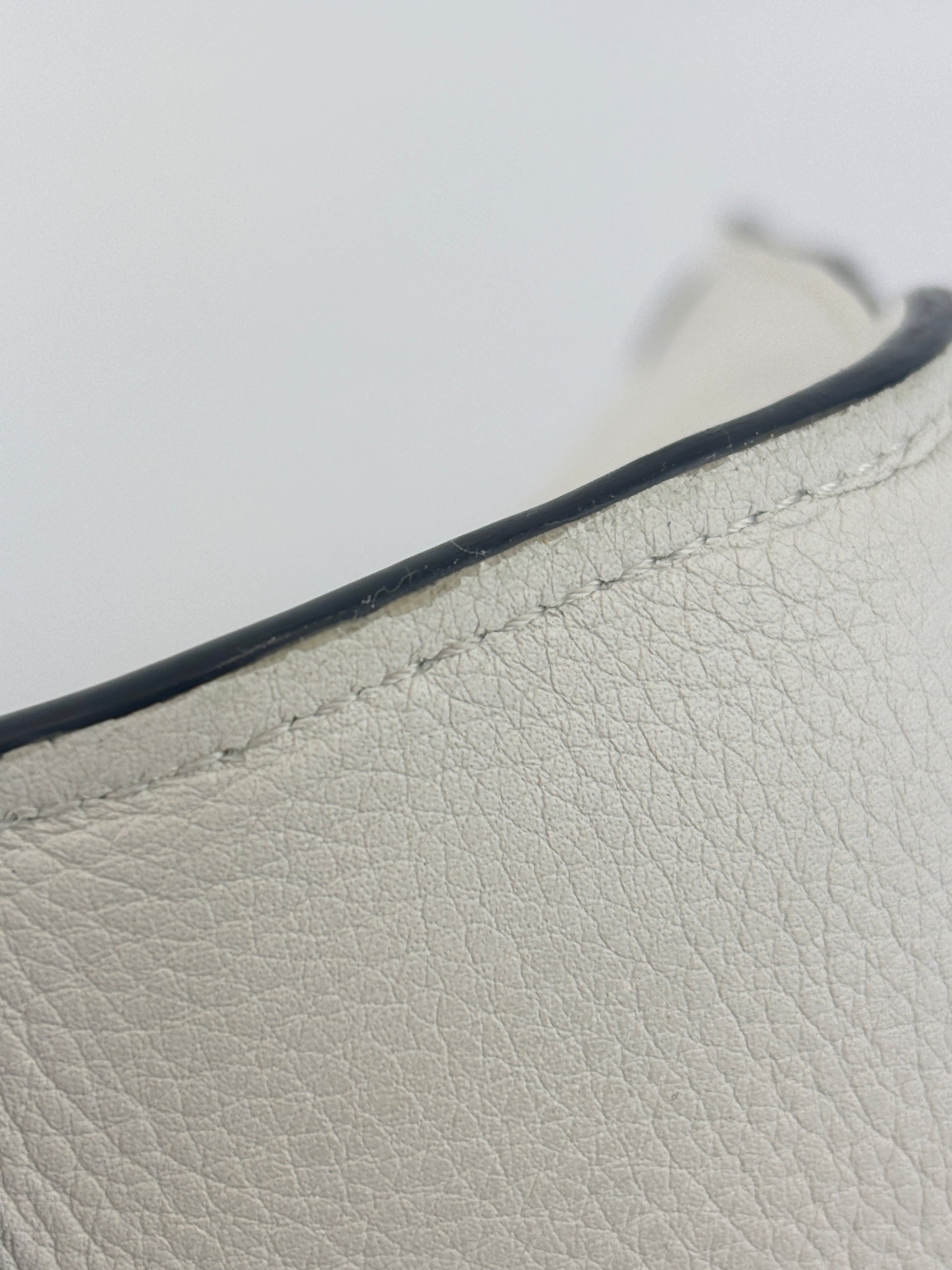 Small Hammock Bag in White Soft Grained Calfskin