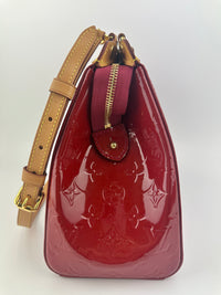 Brea MM Cerise Monogram Vernis Bag