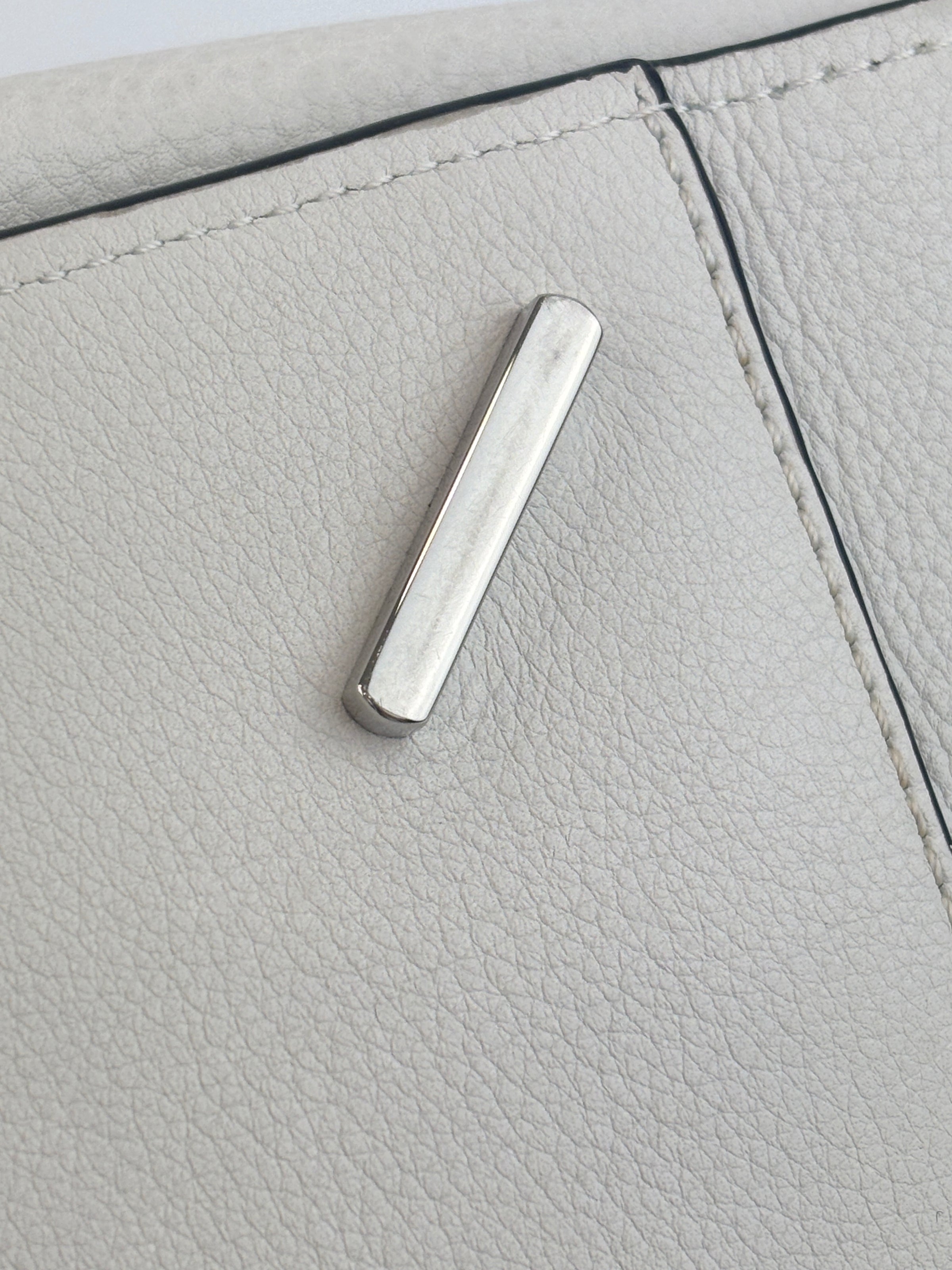 Small Hammock Bag in White Soft Grained Calfskin