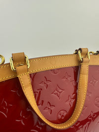 Brea MM Cerise Monogram Vernis Bag