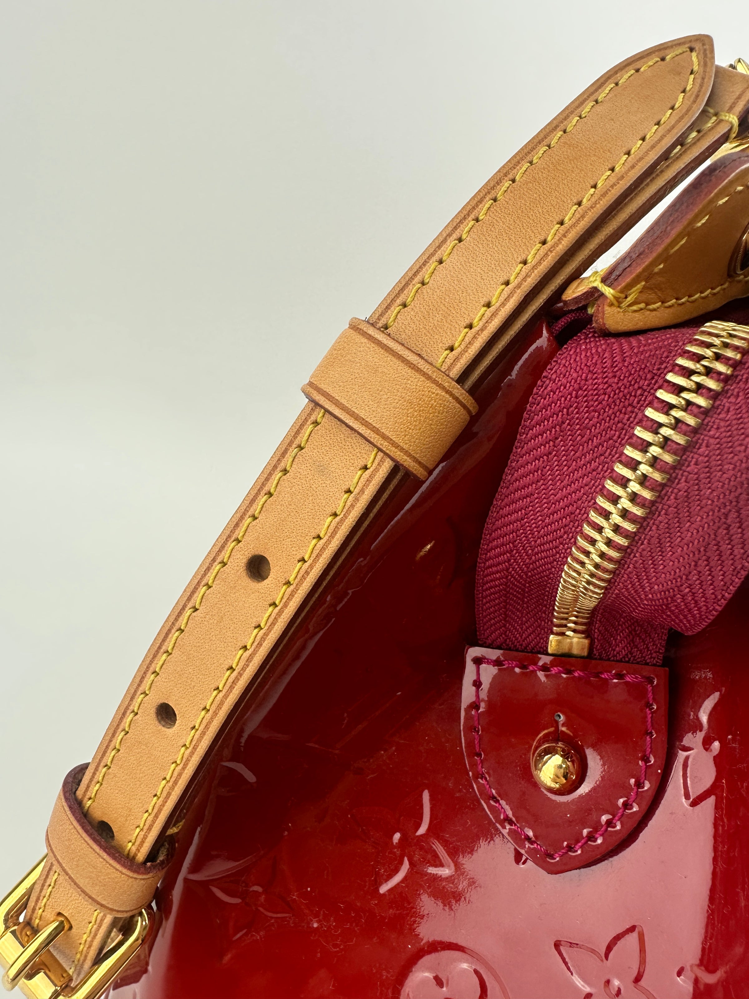 Brea MM Cerise Monogram Vernis Bag