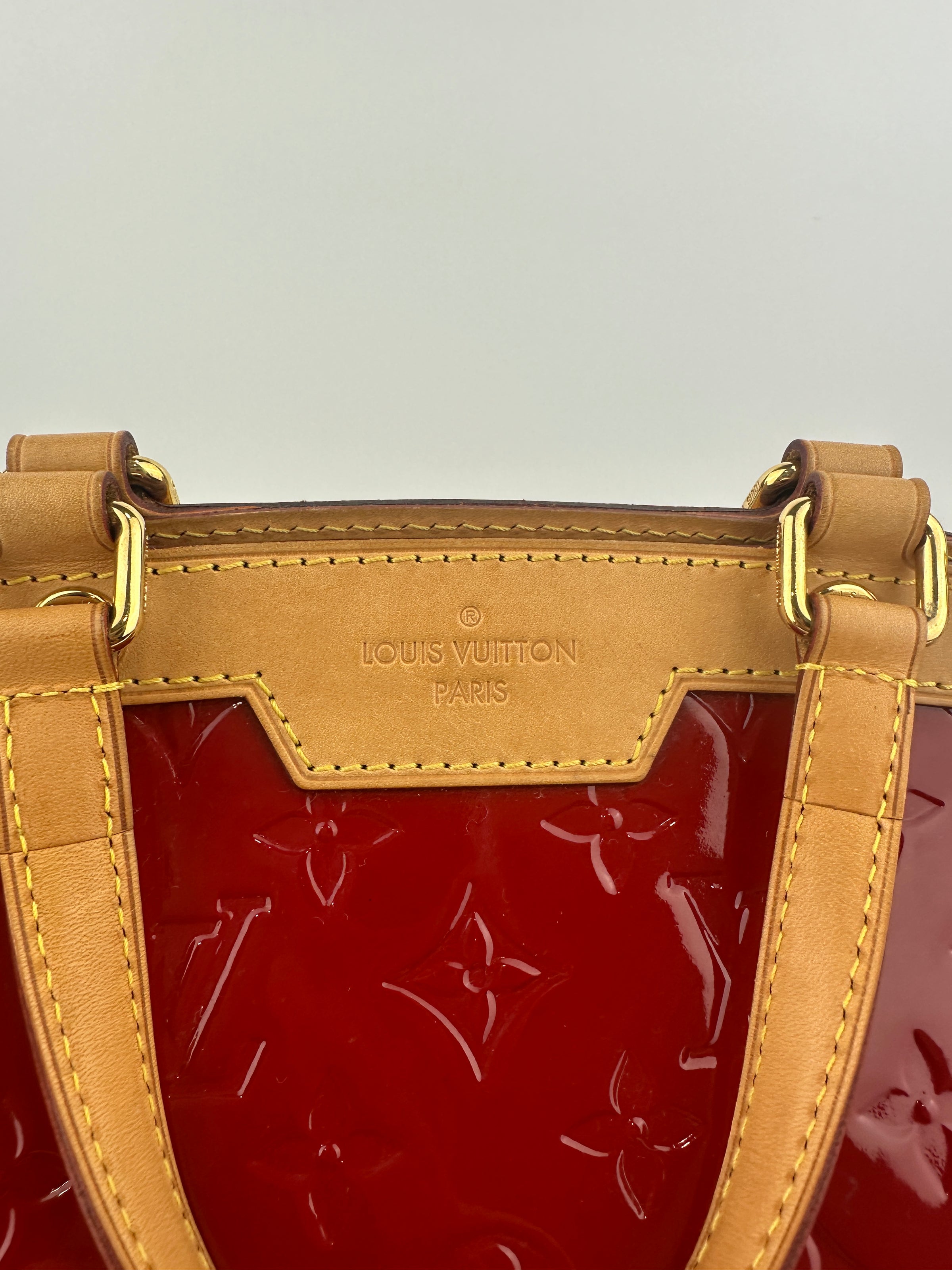 Brea MM Cerise Monogram Vernis Bag