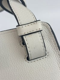 Small Hammock Bag in White Soft Grained Calfskin