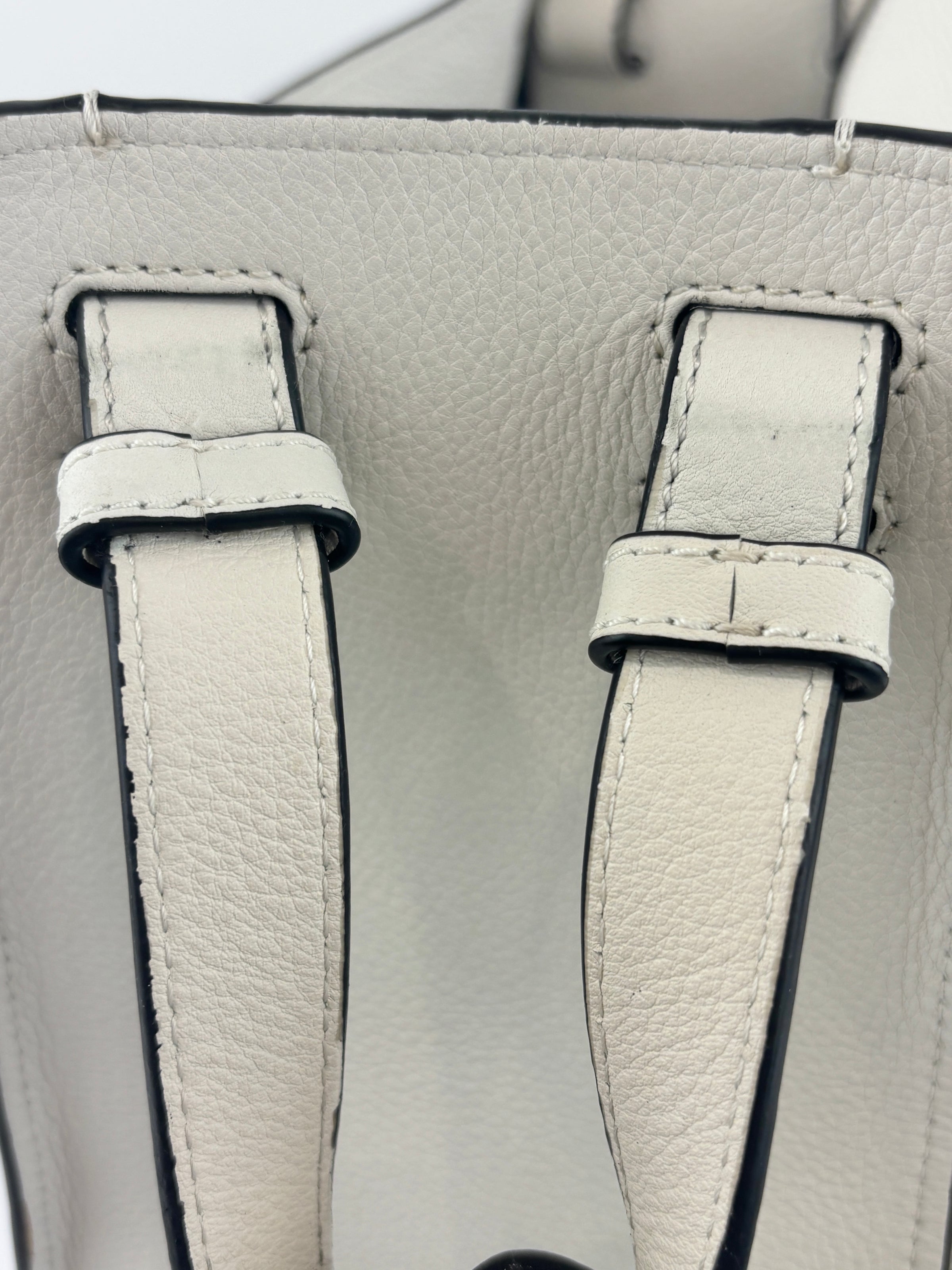 Small Hammock Bag in White Soft Grained Calfskin