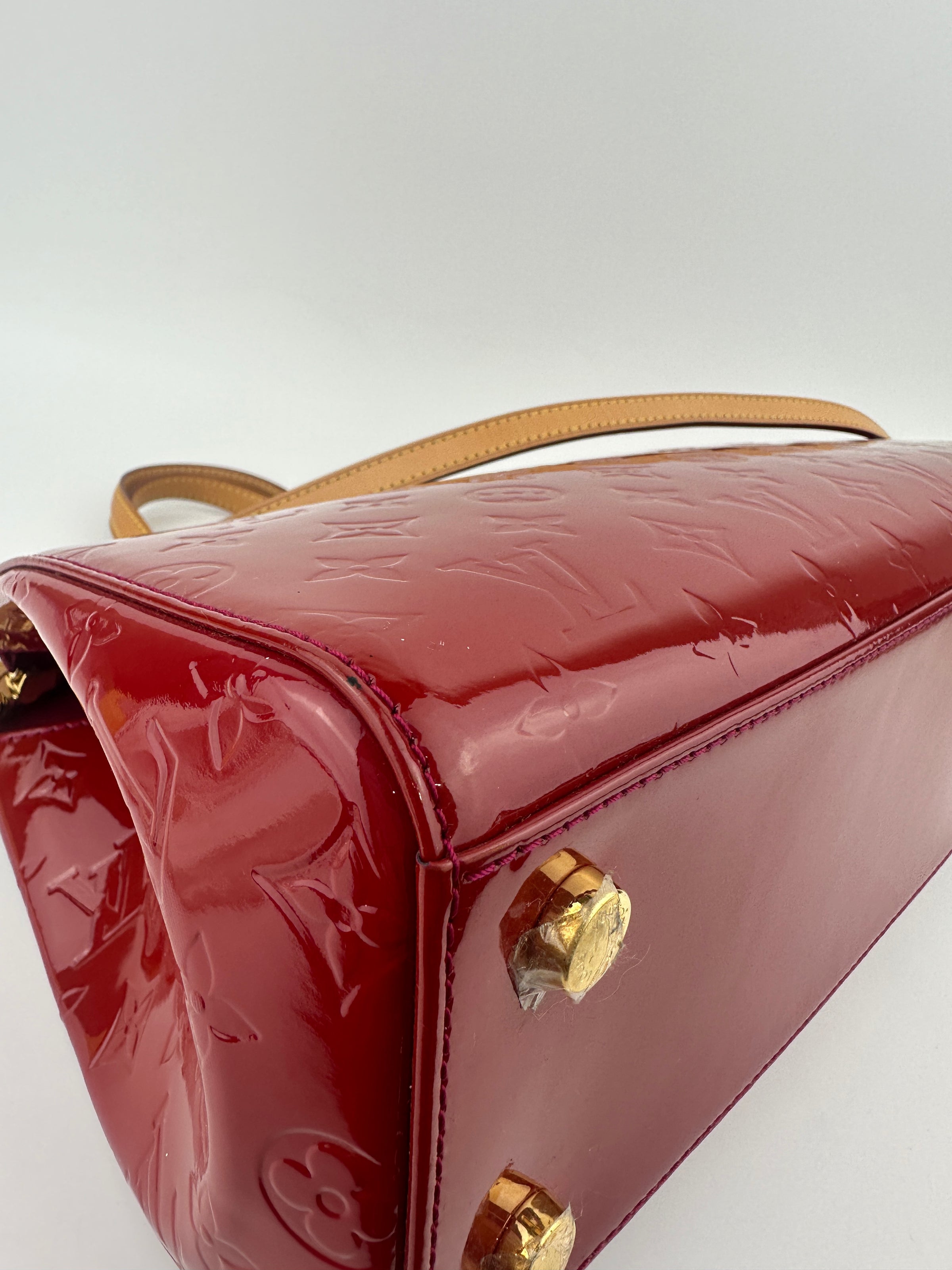 Brea MM Cerise Monogram Vernis Bag