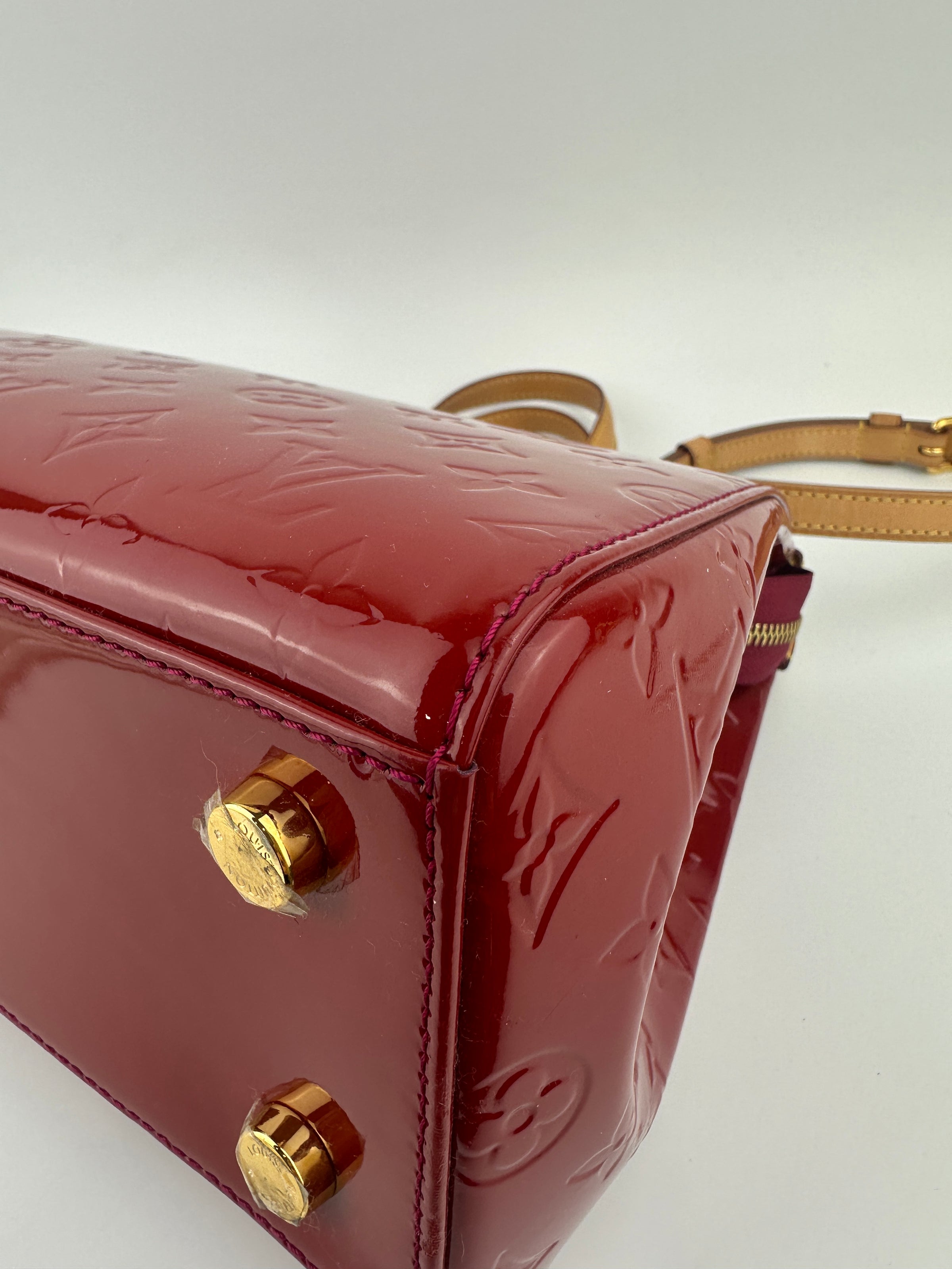 Brea MM Cerise Monogram Vernis Bag