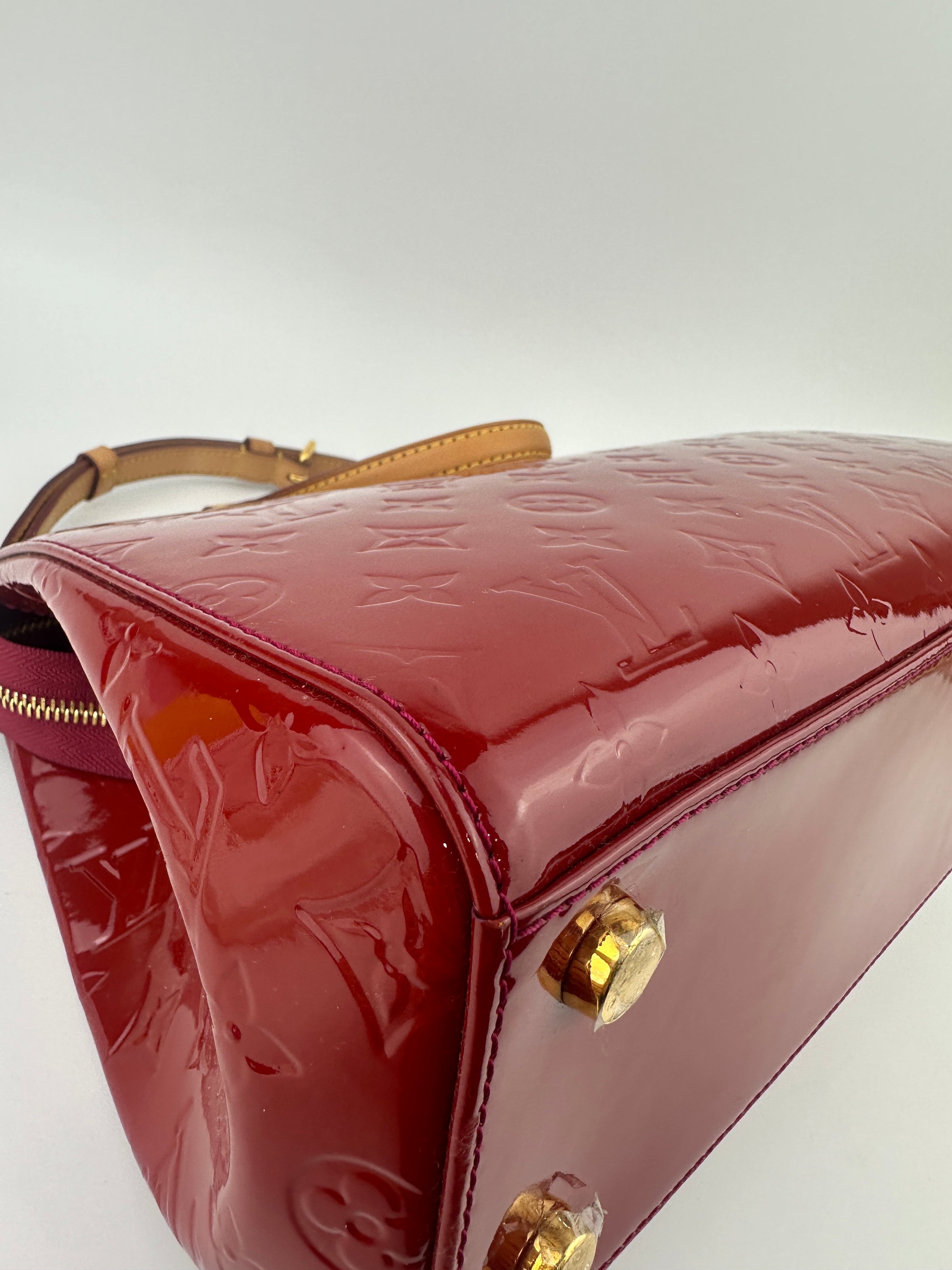 Brea MM Cerise Monogram Vernis Bag