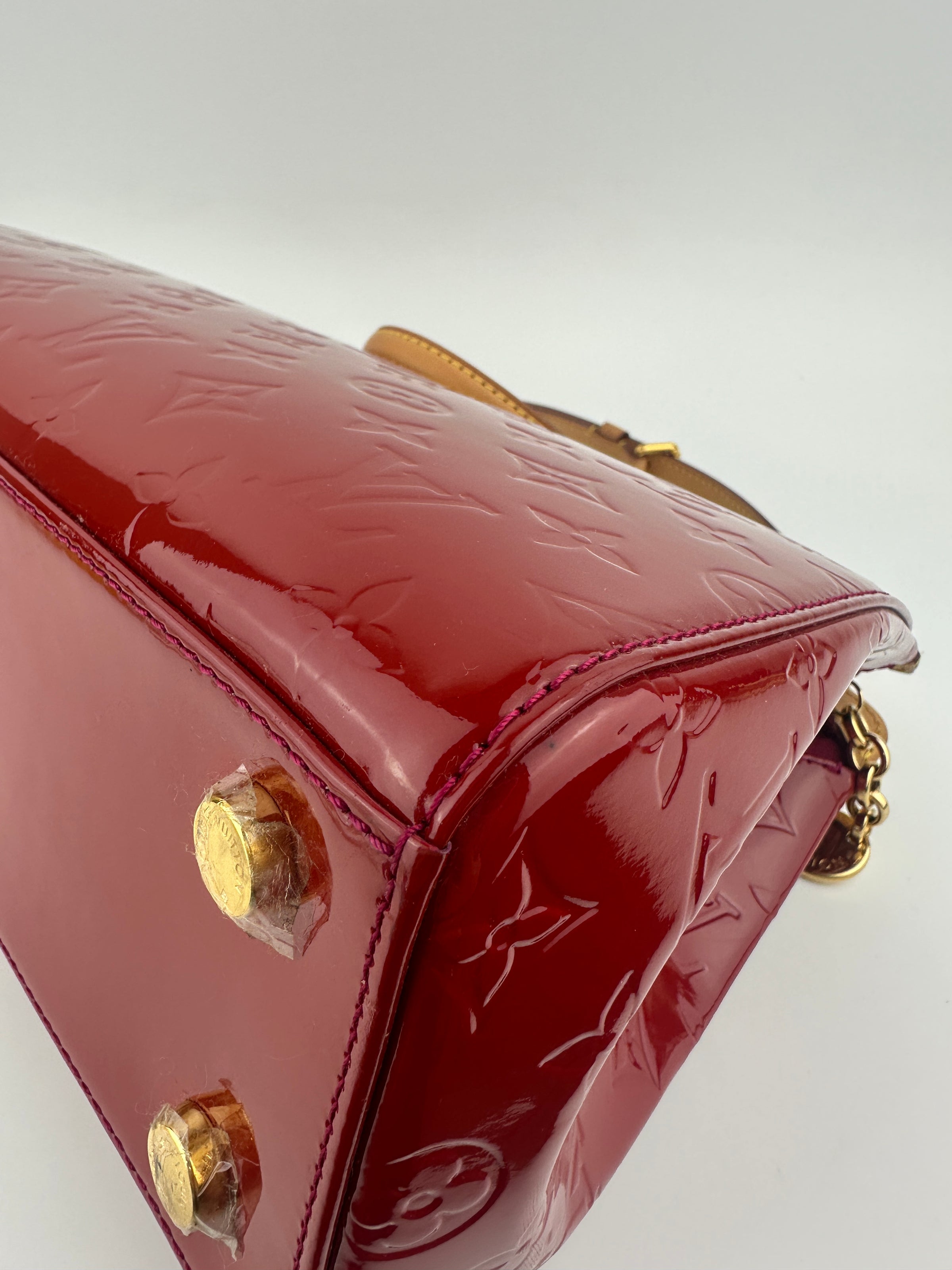 Brea MM Cerise Monogram Vernis Bag