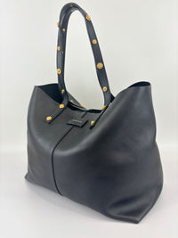 Black Studded Leather La Medusa Tote
