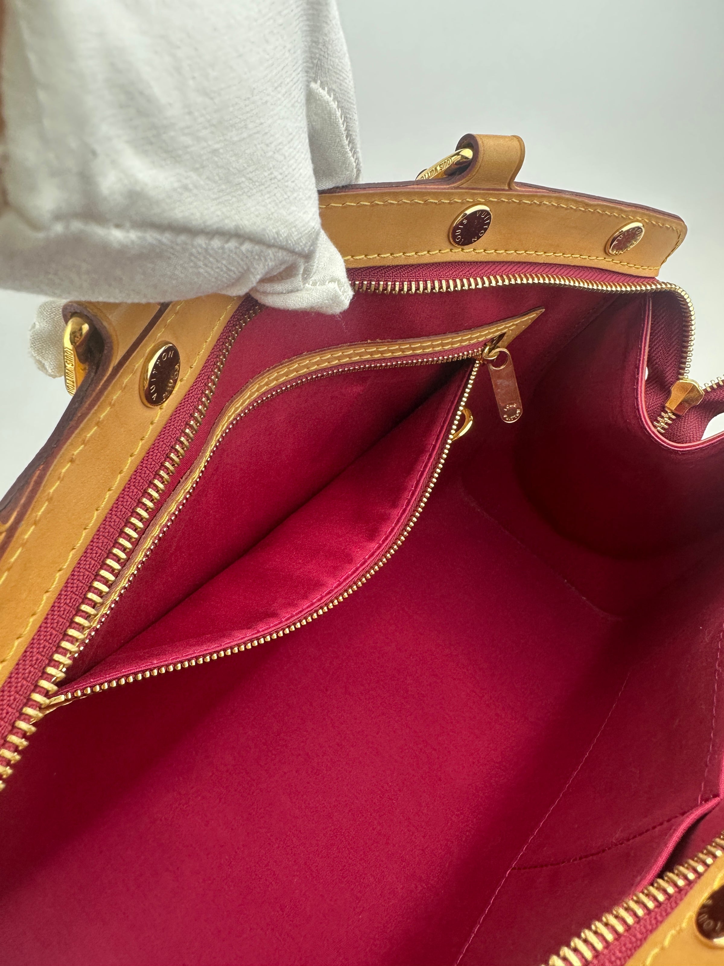 Brea MM Cerise Monogram Vernis Bag