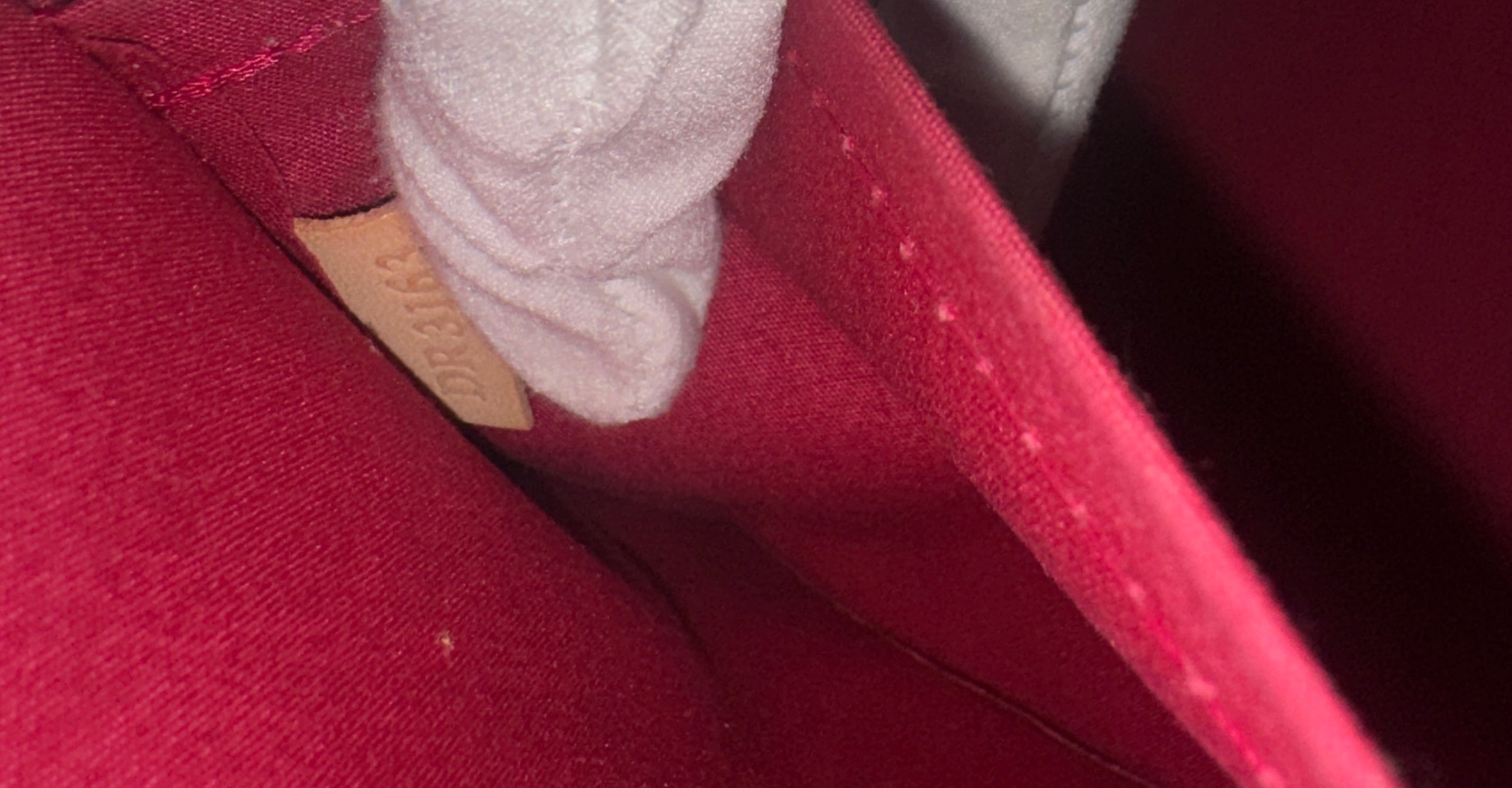 Brea MM Cerise Monogram Vernis Bag