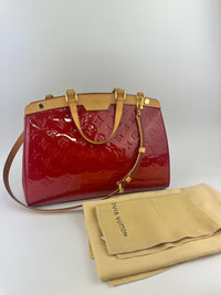 Brea MM Cerise Monogram Vernis Bag
